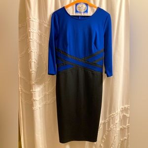 NWT! VFEmage L/S Color Block BodyCon Dress. Elegant Cocktail or Business Attire